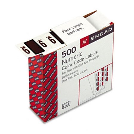 SMEAD End Tab Labels In Dispenser Box Number 9 Brown/White 500/Roll 67379